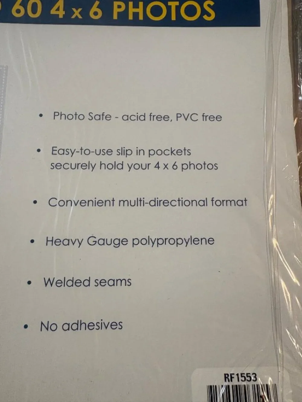 2 pkgs NEW Photo Sheet Protectors 10 sheets/pkg hold 6 4 x 6 photos (120 total)